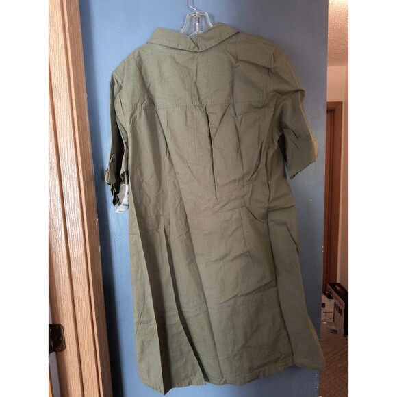 Karen Scott Women’s Shirt Mini Dress Plus Size 1X 100% Cotton Winter Moss Green - Picture 3 of 6